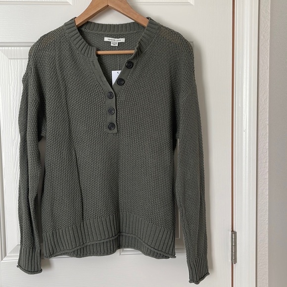 AE OVERSIZED HENLEY PULLOVER SWEATER - Picture 1 of 3